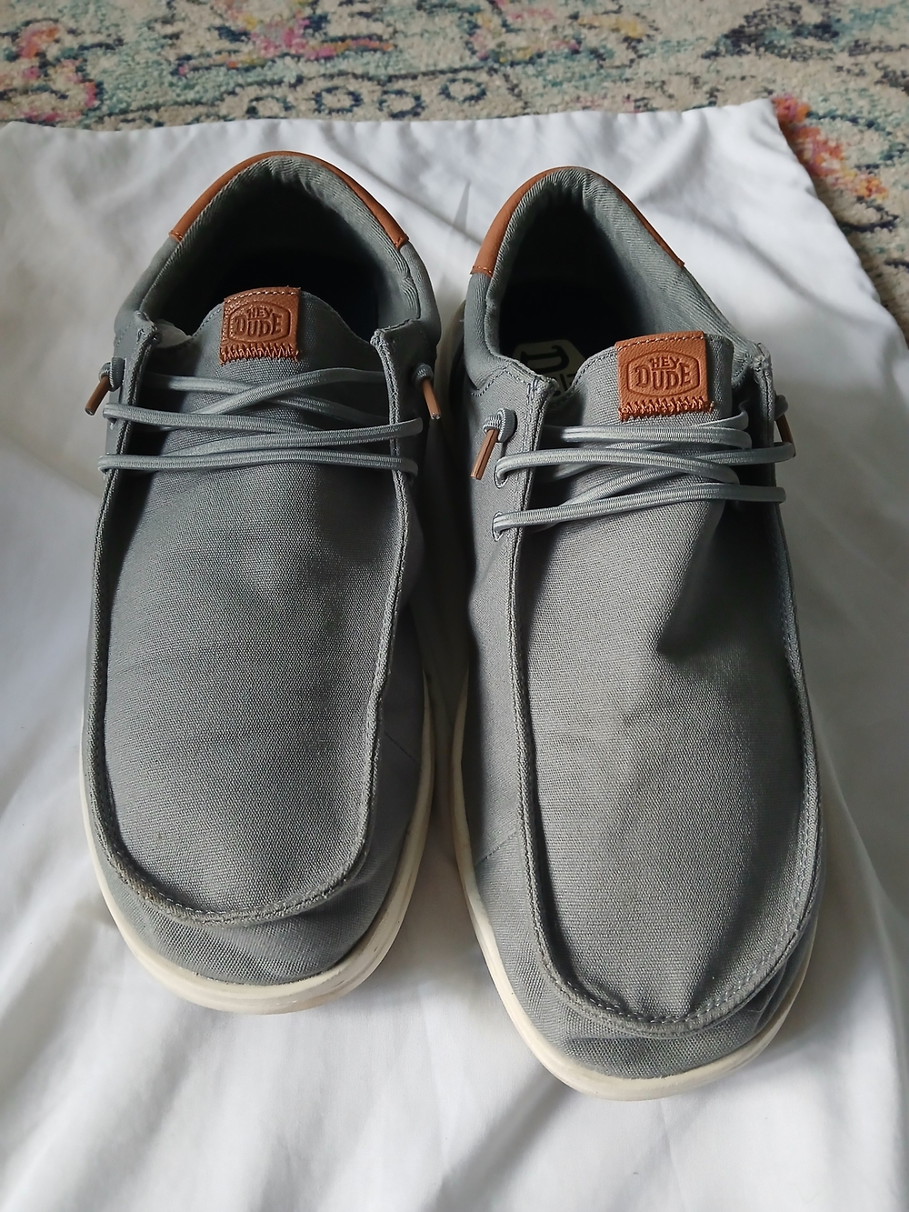 HEYDUDE Paul Canvas Lightweight Lace-Up Sneaker Monument Grey Men's US 13